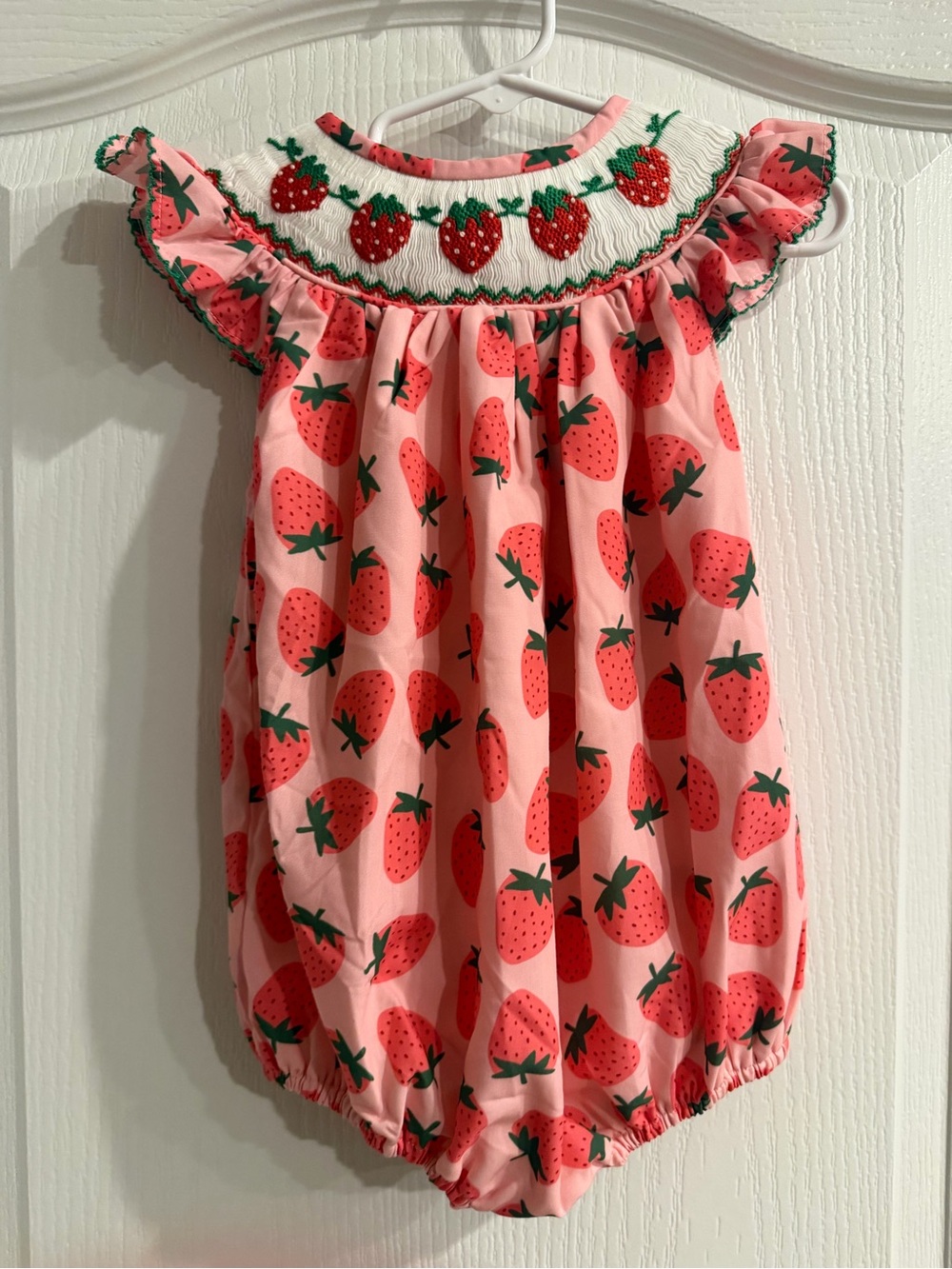 Poppy Kids Co Strawberry Smocked Bubble
